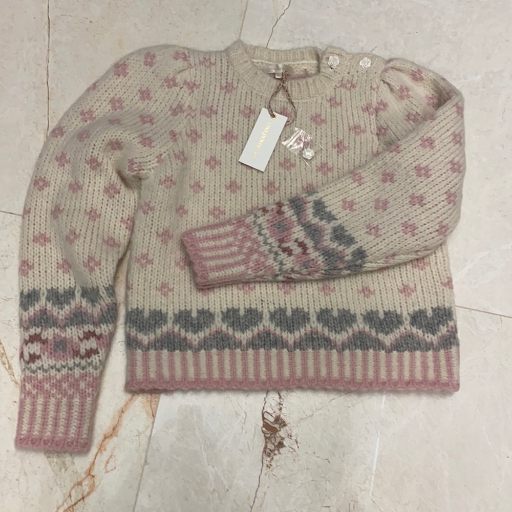 LoveShackFancy Rosie Pullover in Milky Clouds *NWT* Size M